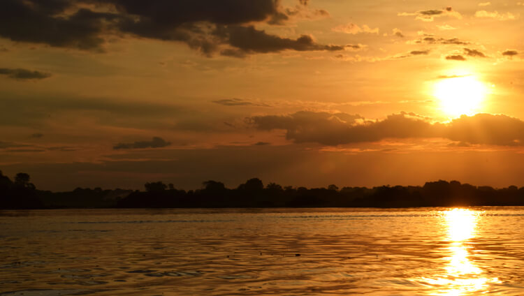 Amazonie coucher de soleil