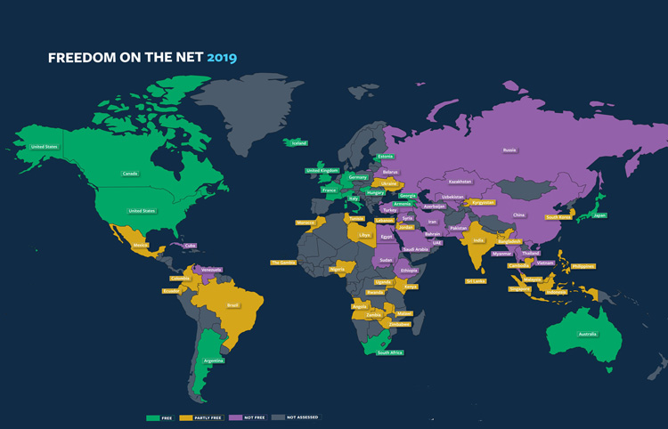 carte des liberté internet